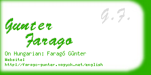 gunter farago business card
