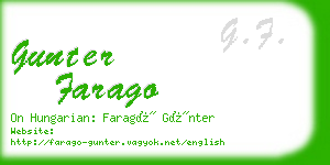 gunter farago business card
